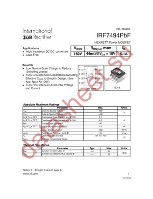 IRF7494TRPBF datasheet  
